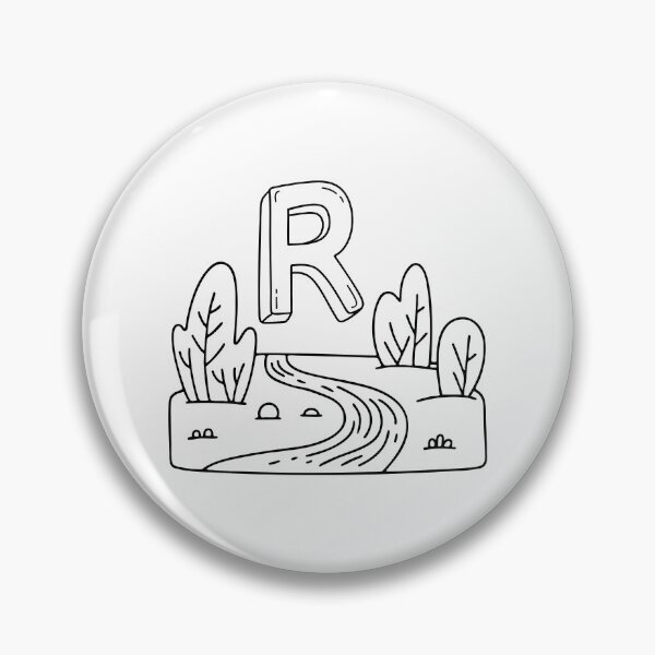 Artikelvorschau, Eine Illustration des Buchstabens R steht für River entworfen und verkauft von rasagamastore.