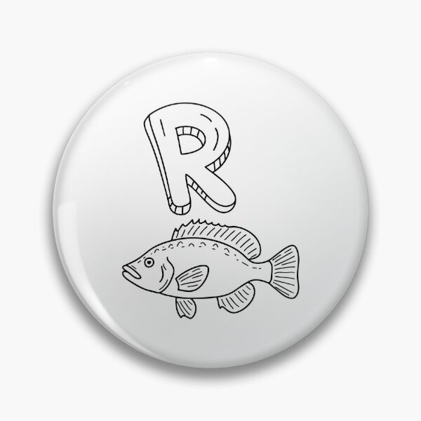 Item preview, An Illustration of letter R stand for Rockfish designed and sold by rasagamastore.