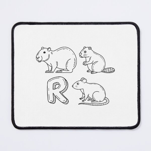 Item preview, An Illustration of letter R stand for Rodent designed and sold by rasagamastore.