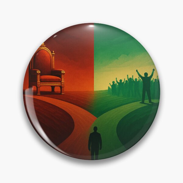 Item preview, Two Roads – Power vs People | Symbolic Political Art Print designed and sold by Aesthread.