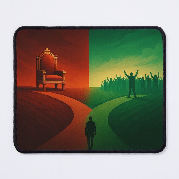Item preview, Two Roads – Power vs People | Symbolic Political Art Print designed and sold by Aesthread.