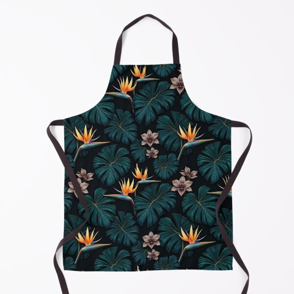 Item preview, Elegant Night Jungle - Bird of Paradise and Monstera Pattern designed and sold by TitoMassia.