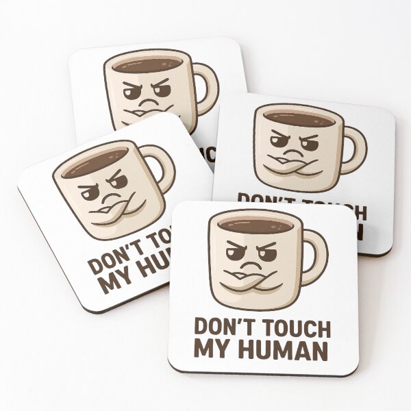Item preview, Don’t Touch My Human – Kawaii Protective Mug designed and sold by ALBANAT.