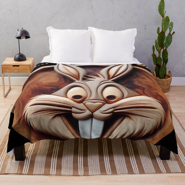 Item preview, Wooden Bunny Smile – "What's up, Doc?" Tribute Carving designed and sold by GandaArt.