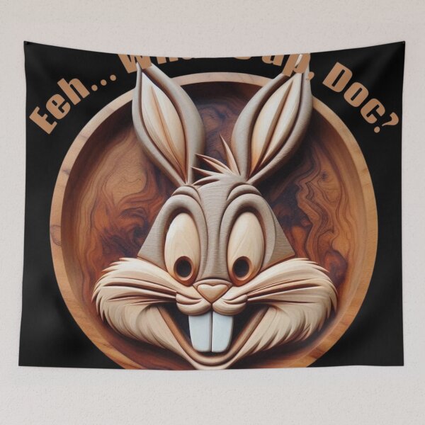 Item preview, Wooden Bunny Smile – "What's up, Doc?" Tribute Carving designed and sold by GandaArt.