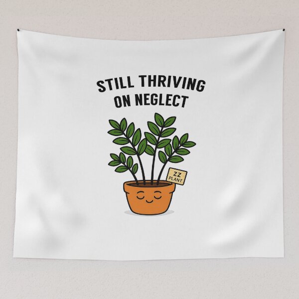 Item preview, ZZ Plant – Still Thriving on Neglect - Funny Houseplant Characters designed and sold by EdgyEdgeArt.