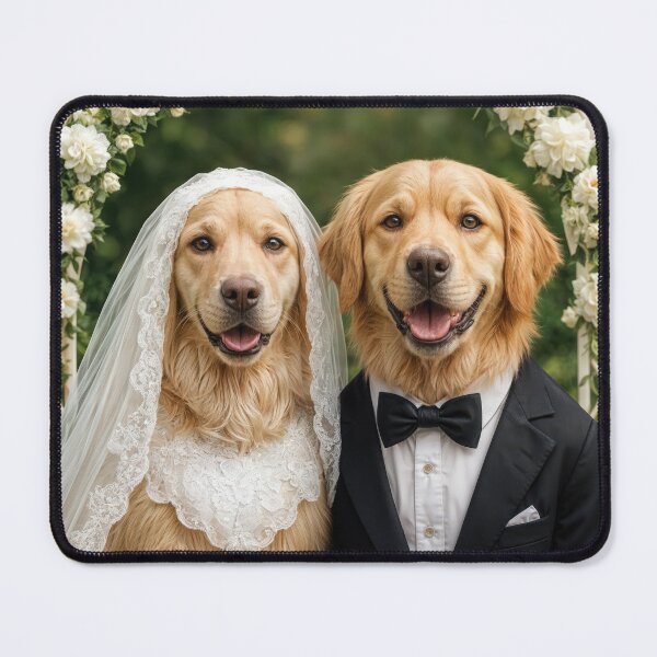 Item preview, Bride and Groom Golden Retriever Dogs designed and sold by Maria Dryfhout.