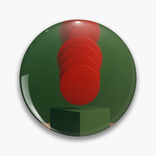 Aperçu de l'œuvre Écho en mouvement – Impression artistique minimaliste avec cercle rouge et cube vert créée et vendue par Aesthread.