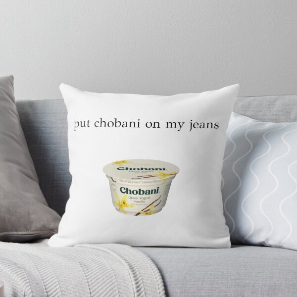Item preview, put chobani on my jeans || niche meme shirt designed and sold by LeafyMushroom.