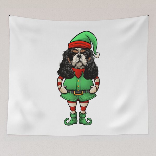 Item preview, Cavalier King Charles Spaniel Christmas Elf designed and sold by whyitsme.