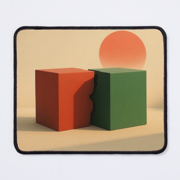 Item preview, Soft Break – Minimalist Split Blocks with Fading Circle designed and sold by Aesthread.