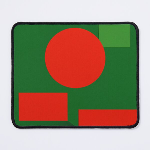 Item preview, Formas audaces: figuras abstractas rojas sobre un fondo verde intenso designed and sold by Aesthread.