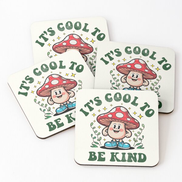 Item preview, It’s Cool to Be Kind – Cute Mushroom Character designed and sold by Splendid Scibbles.