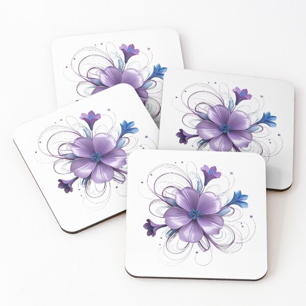 Item preview, 3D delicate purple & blue flower designed and sold by My Pitbull Place.