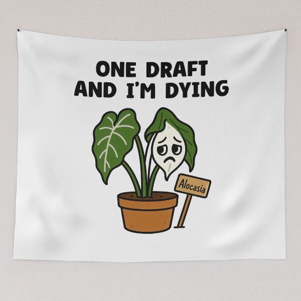 Item preview, Alocasia – One Draft and I’m Dying - Funny Plant Character designed and sold by EdgyEdgeArt.
