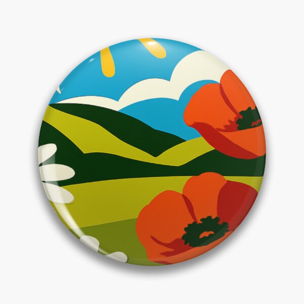 Item preview, VIBRANT WILDFLOWER HILLSCAPE designed and sold by Amethra.