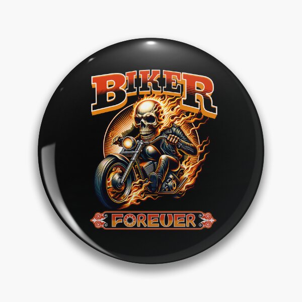 Item preview, Flaming Cartoon Skull Biker Forever designed and sold by FunCartoonSpot.