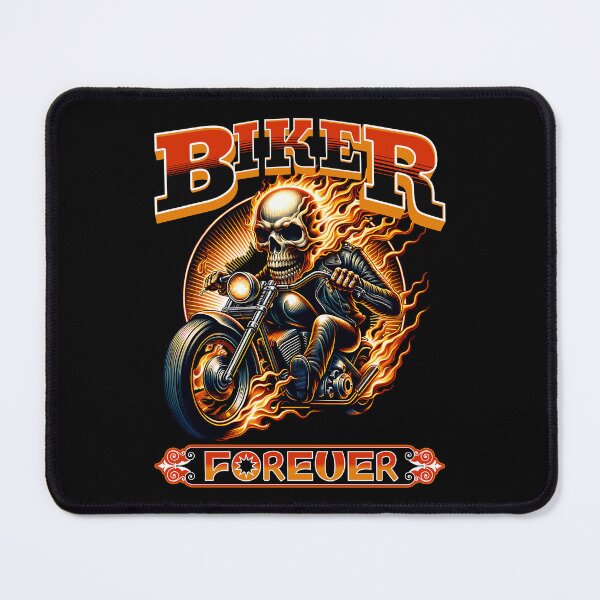 Item preview, Flaming Cartoon Skull Biker Forever designed and sold by FunCartoonSpot.