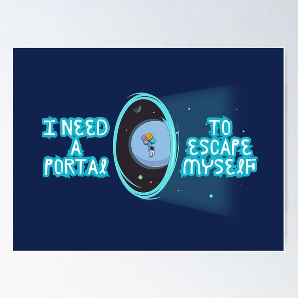 Item preview, Mental Escape Portal – Astronaut Design About Emotional Overload - Blue Edition designed and sold by TheBlankFrameCollection.