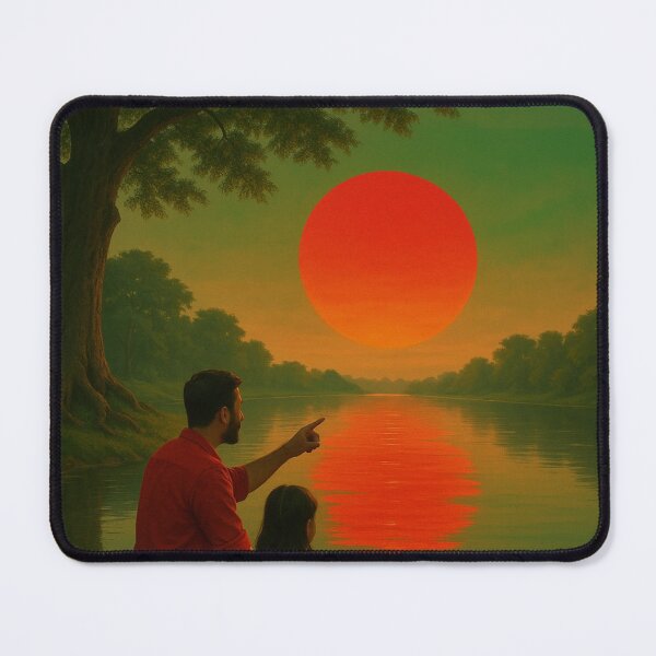 Item preview, Junto al río – Padre e hija al atardecer en un suave silencio designed and sold by Aesthread.