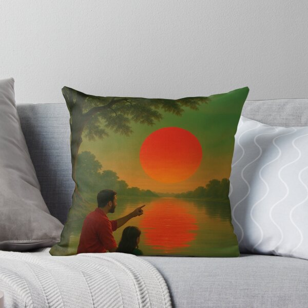 Item preview, By the River – Father and Daughter at Sunset in Gentle Silence designed and sold by Aesthread.