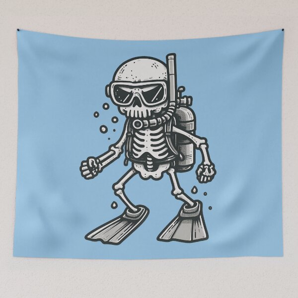 Item preview, Scuba Diving Skeleton  designed and sold by CreepyCornerArt.