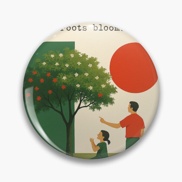 Item preview, Donde florecen las raíces: Arte familiar minimalista con árbol y círculo rojo designed and sold by Aesthread.