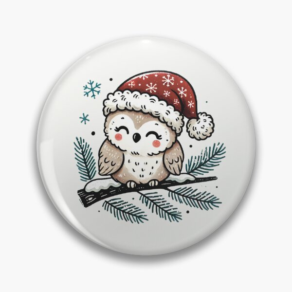 Item preview, Festive Santa Owl – Cute Christmas Owl in Holiday Hat designed and sold by Iras-Art-Corner.