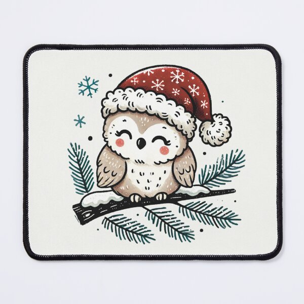 Item preview, Festive Santa Owl – Cute Christmas Owl in Holiday Hat designed and sold by Iras-Art-Corner.