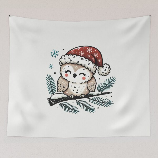 Item preview, Festive Santa Owl – Cute Christmas Owl in Holiday Hat designed and sold by Iras-Art-Corner.
