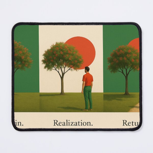 Item preview, Origin. Realization. Return. – Minimalist Triptych Journey with Tree and Circle designed and sold by Aesthread.