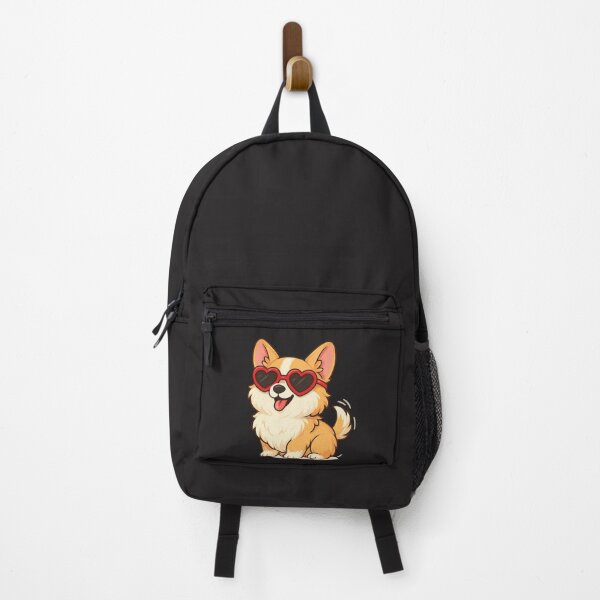 Item preview, Churro the Corgi – Fluffy Corgi Wagging Tail with Heart-Shaped Sunglasses designed and sold by ColorSplash123.