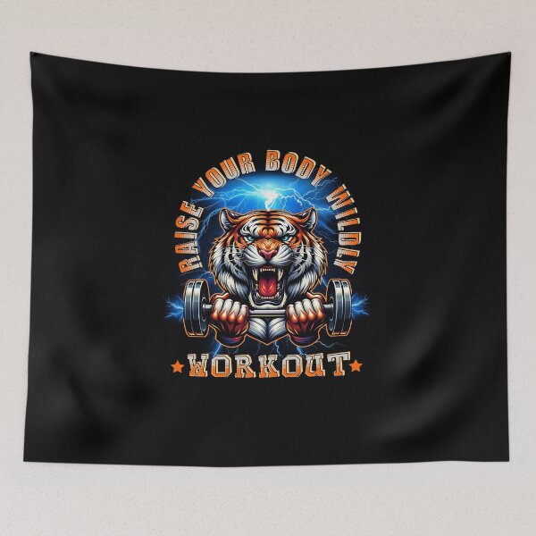 Item preview, Cartoon Tiger Gym Workout designed and sold by FunCartoonSpot.