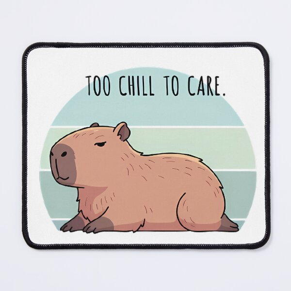 Item preview, Too Chill To Care Capybara - Relaxed Vibe Striped Background designed and sold by FreshPrintCo.