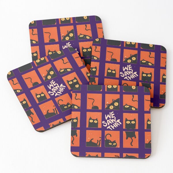 Item preview, We Saw That – Silly Black Cat Grid designed and sold by pixelated_echoes.