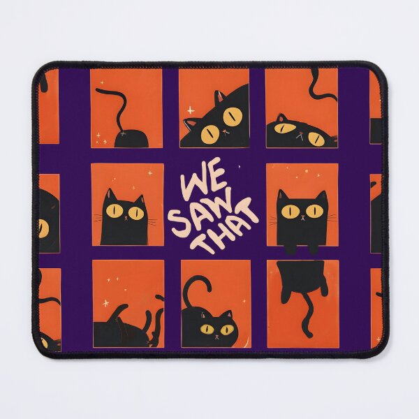 Item preview, We Saw That – Silly Black Cat Grid designed and sold by pixelated_echoes.