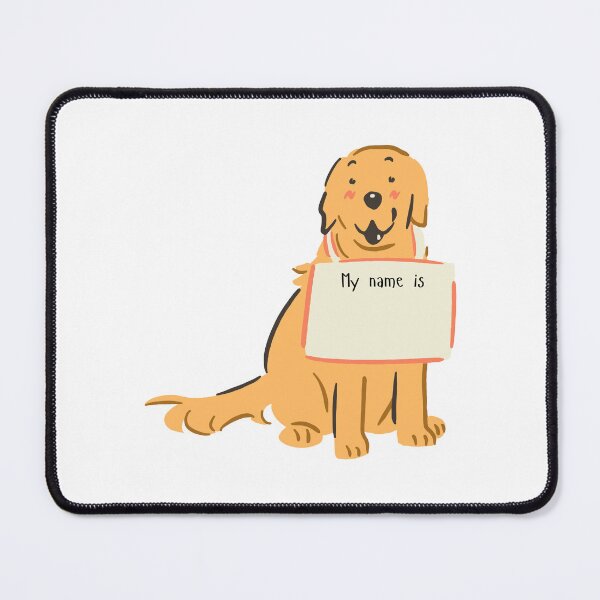 Item preview, Adorable Golden Retriever with Name Tag Sign designed and sold by art.paperplanes.