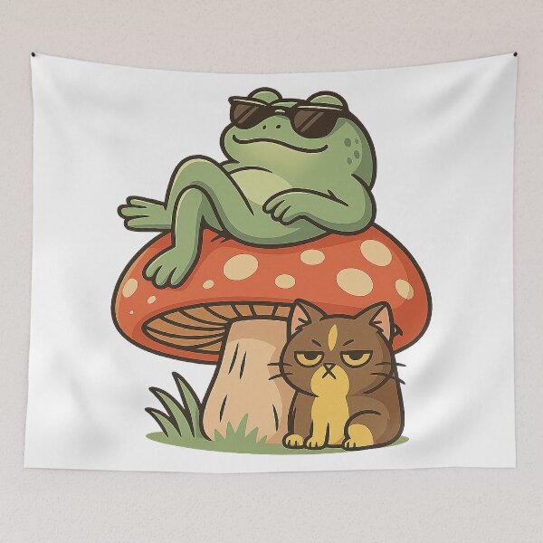 Item preview, Chill Frog on Mushroom designed and sold by Miximondo.