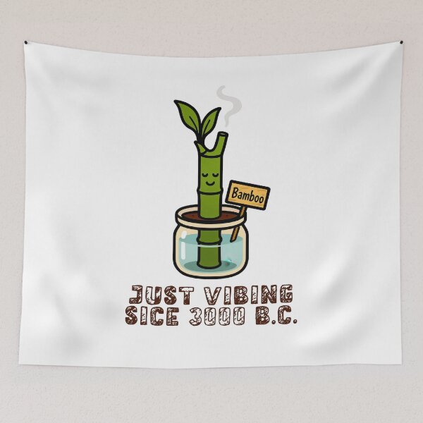 Item preview, Bamboo – Just Vibing Since 3000 B.C. - Funny Houseplant Characters designed and sold by EdgyEdgeArt.