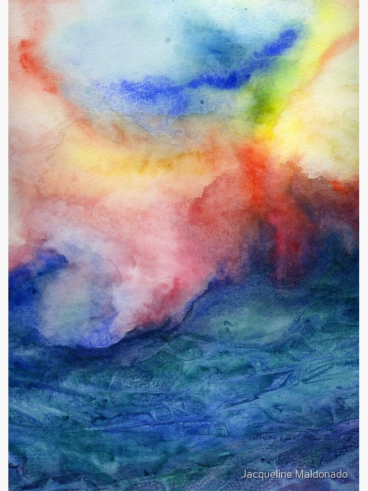 Torrent Abstract Watercolor Ocean Painting Greeting Card By Mjmstudio Redbubble