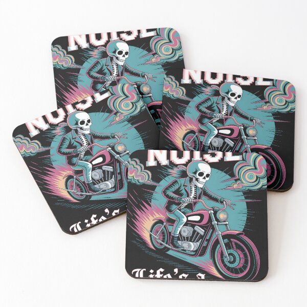 Item preview, Ride the Noise: Esqueleto Biker Psicodélico - Rave Vintage designed and sold by AV.