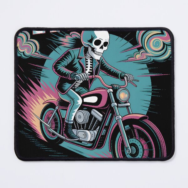 Item preview, Ride the Noise: Esqueleto Biker Psicodélico - Rave Vintage designed and sold by AV.