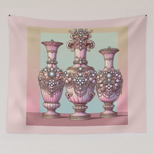 Item preview, Pink Jeweled Baroque Vases designed and sold by DesignsByPrnces.
