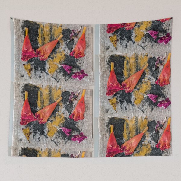 Item preview, Real Flower Petals and Oil Paint Collage by Artist Kbrooksnartorg  designed and sold by artorigins2.