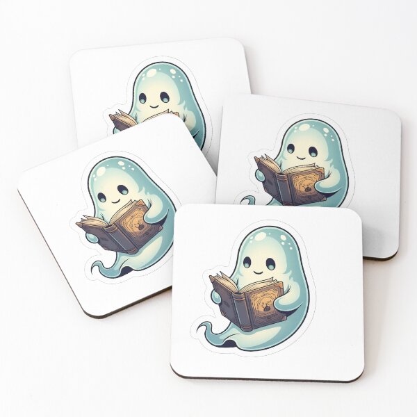 Item preview, Bookish Ghost Sticker - Cute Spooky Reading, Booktok Halloween designed and sold by StickyGuys.