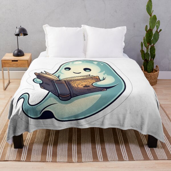 Item preview, Bookish Ghost Sticker - Cute Spooky Reading, Booktok Halloween designed and sold by StickyGuys.
