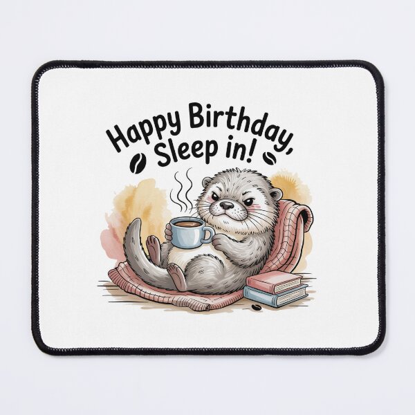 Item preview, Happy Birthday Sleep In – Cute Otter Coffee Funny Birthday Design designed and sold by addthana.