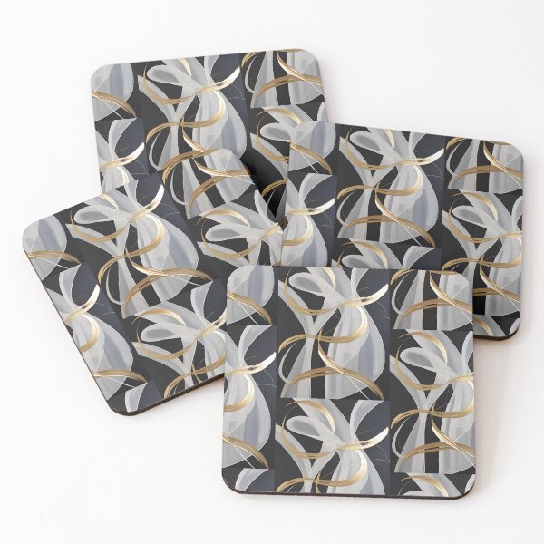 Item preview, Minimalist Luxury Abstract Art with Gold Strokes and White Curves designed and sold by Monascreativeempire.