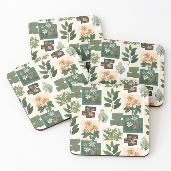Item preview, Vintage Botanical Flower & Leaf Collage with Retro Nature Illustrations designed and sold by Monascreativeempire.
