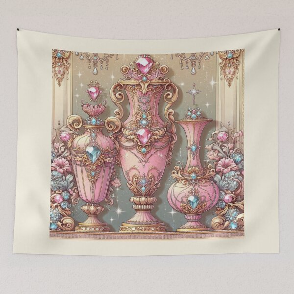 Item preview, Pink Jeweled Baroque Vases designed and sold by DesignsByPrnces.